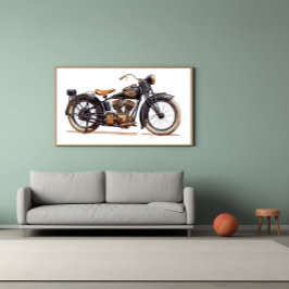 Poster Motociclo clássico de vintage