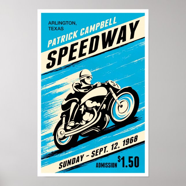 Poster Motociclo vintage de 1968 (Frente)