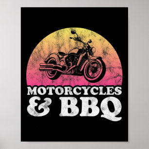 Poster Motociclos E Bicicletas E Churrascos