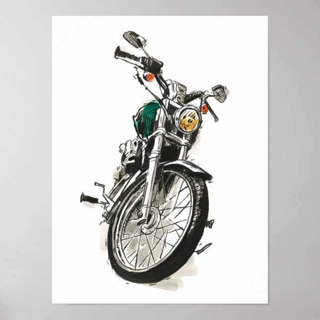 Poster Motociclos em Tinta I (Frente)