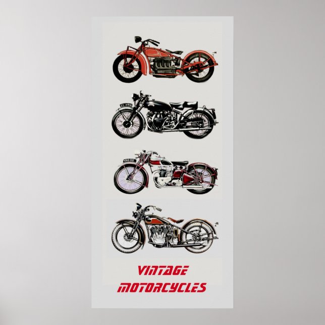 Póster MOTOCICLOS ViNTAGE (Frente)