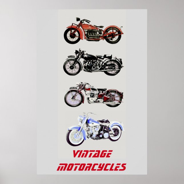 Póster MOTOCICLOS ViNTAGE (Frente)