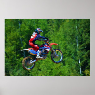 Poster Motocross Dirt-Bike Racer