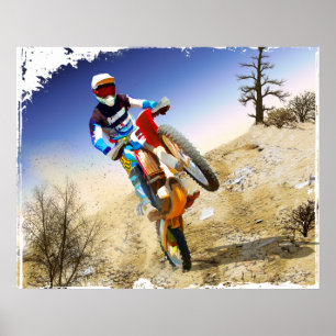 Poster Motocross do Wheelie do deserto