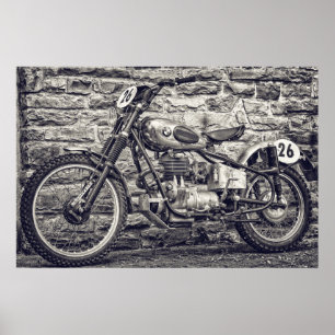 Poster Motocross europeu Vintage