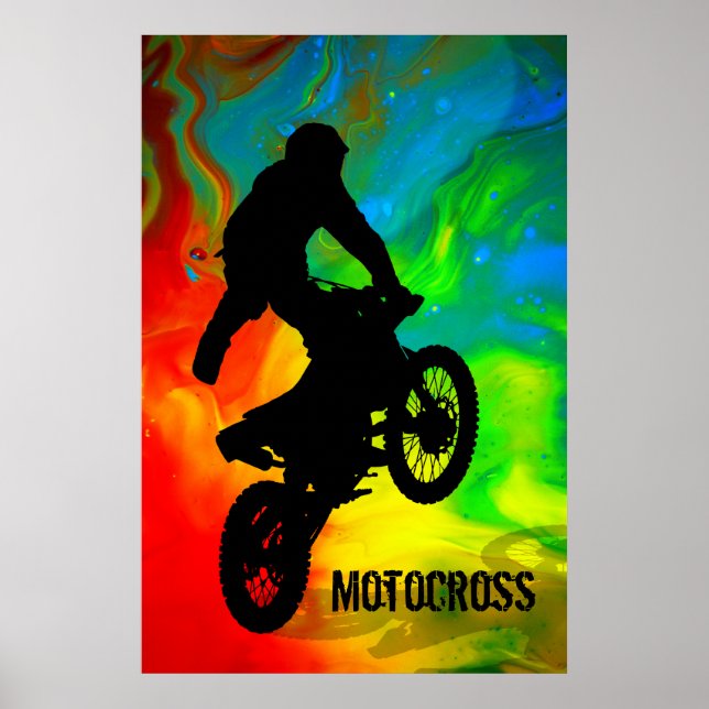 Póster Motocross na fusão solar (Frente)