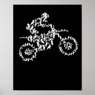 Poster Motocross rider silhueta de motocicleta