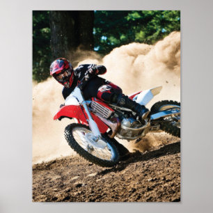 Poster Motocross rider throw pillow