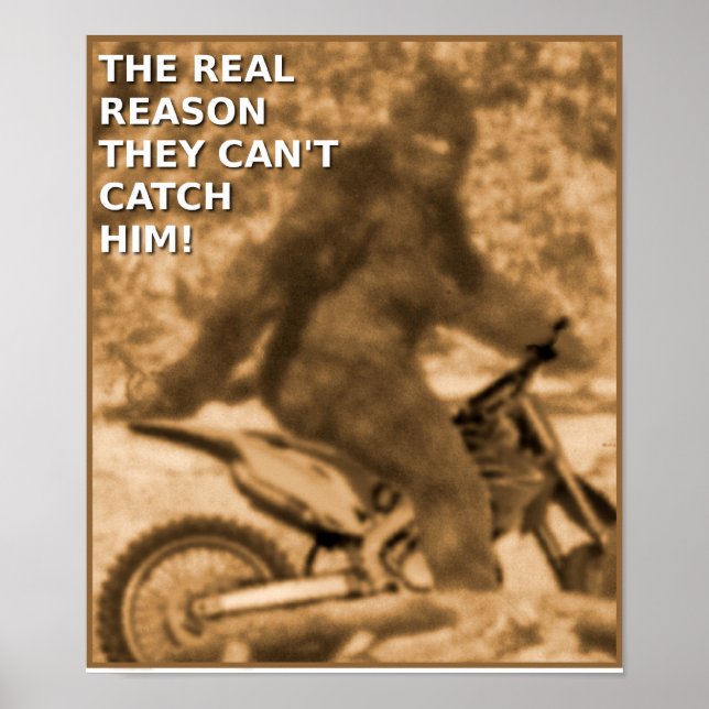 Póster Motocross Sasquatch Dirt Bike Big Foot Funny Poste (Frente)