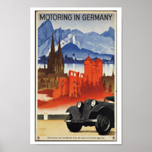 Poster Motografia na Alemanha Viagens vintage