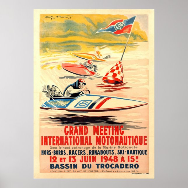 Poster Motonautique de Grande Reunião, Geo Ham (Frente)
