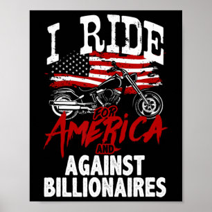 Poster Motoqueiro Anti-Trump Pró-Democracia Resiste Contr