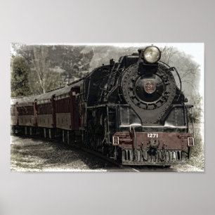 Poster Motor a vapor de locomoção antiga