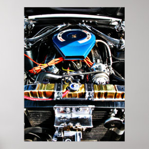 Póster Motor de automóveis americano do músculo