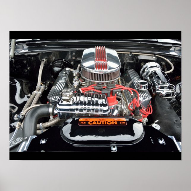 Póster Motor de Automóveis Personalizado (Frente)