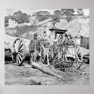 Póster Motor de Fogo da Guerra Civil, 1865