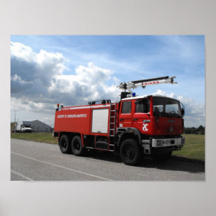 Poster Motor de incêndio no aeroporto de Cherbourg, Fran