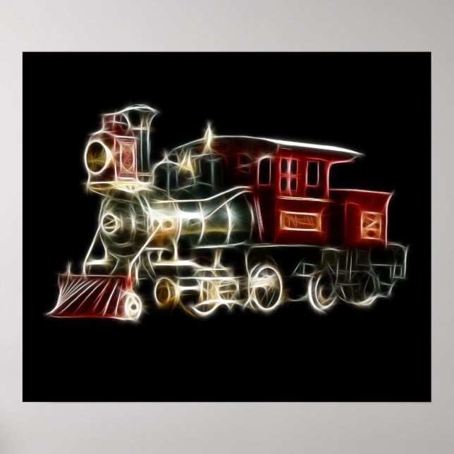 Poster Motor de locomotiva do comboio a vapor (Frente)