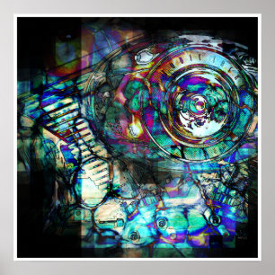 Poster Motor De Motociclo Gasolina