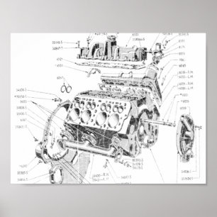 Póster Motor de V8