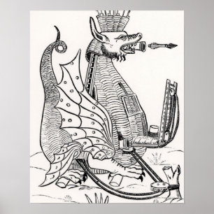 Póster Motor do cerco na forma de um dragão