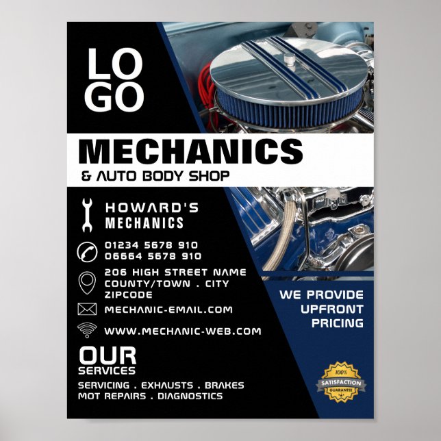 Poster Motor, Mecânica Automática e Publicidade de Repara (Frente)