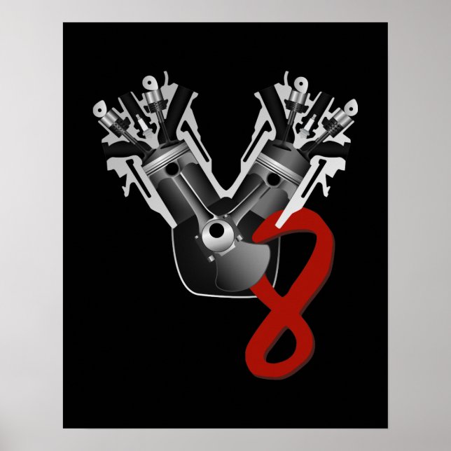 Poster Motor V8 (Frente)