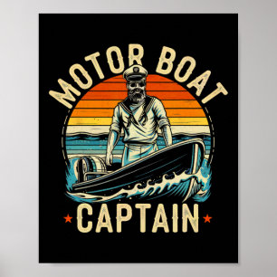 Poster Motorbot Capitão Funny Pontoon Barco