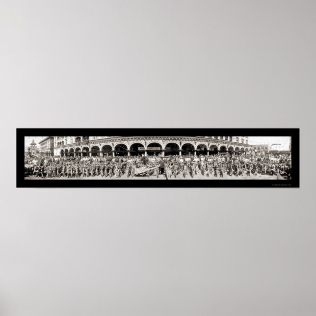 Póster Motorcicletas Veneza, CA Foto 1910 (Frente)