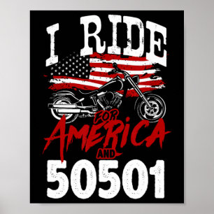 Poster Motorcycle Biker Anti Trump 50501 Pro-Democracia R