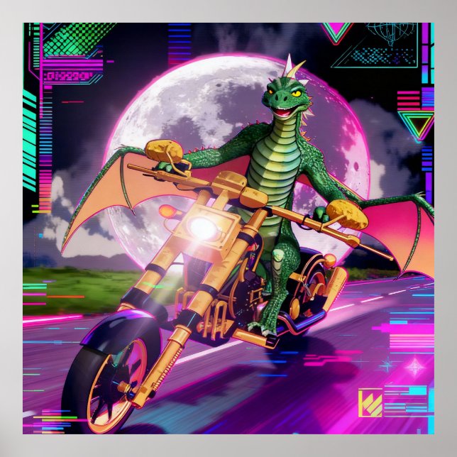 Poster Motorcycle Racing Dragon (Frente)