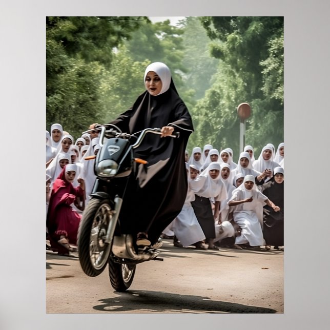 Poster Motorcycle Racing Nun (Frente)