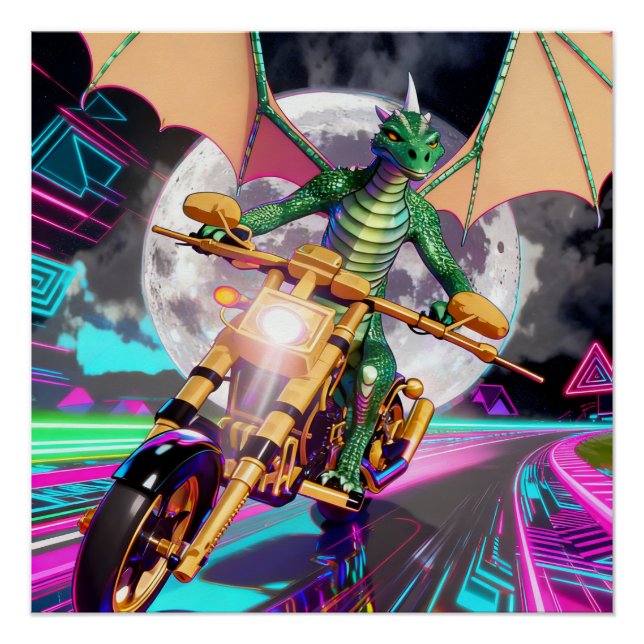 Póster Motorcycle Riding Dragon (Frente)
