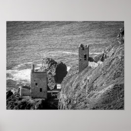 Póster Motores de minas da Coroa, Botallack, Cornwall
