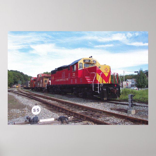 Póster Motores ferroviários Morristown e Erie nº 22 Poste (Frente)