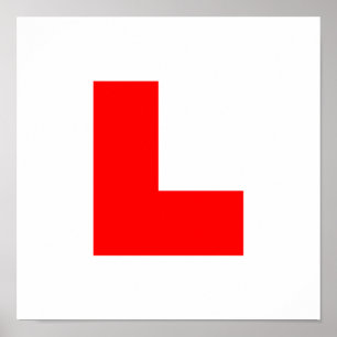 Póster Motorista Aprendiz com Placa L / Noite de Galinhas