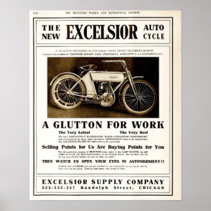 Póster Motorycles 1907 das maravalhas do vintage que
