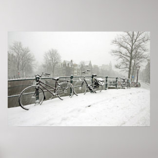 Poster Motos de neve em Amsterdã, Países Baixos