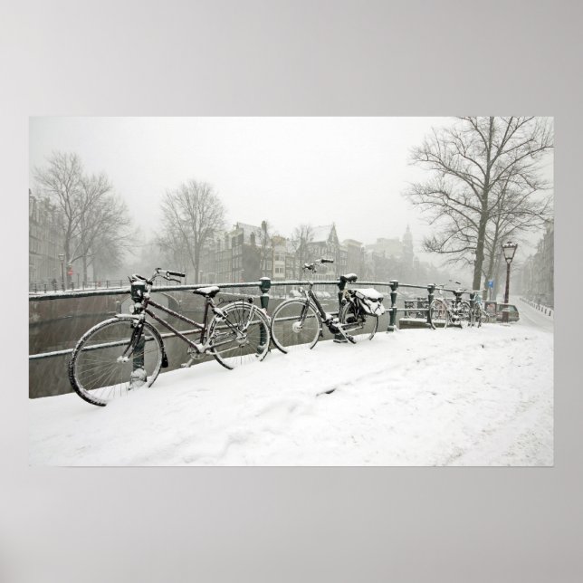 Poster Motos de neve em Amsterdã, Países Baixos (Frente)