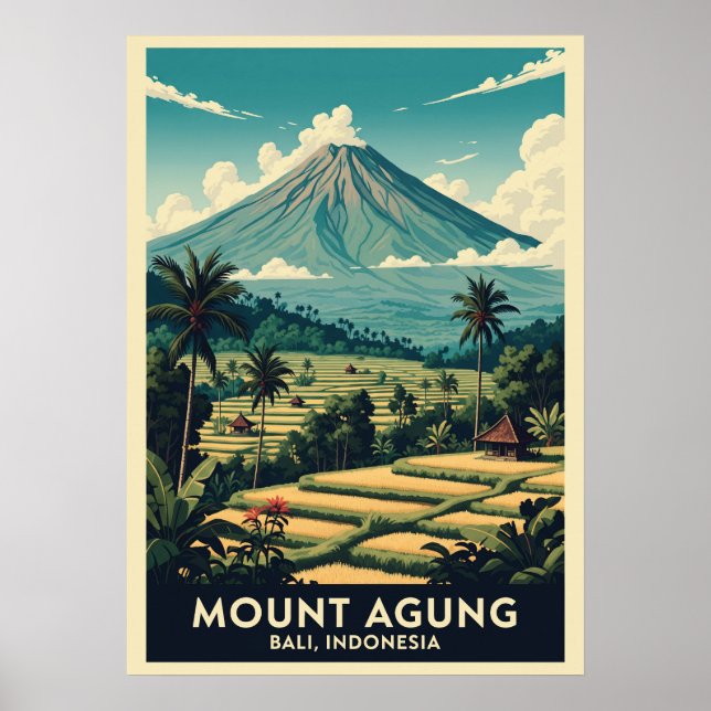 Poster Mount Agung Bali Indonesia V02 (Frente)