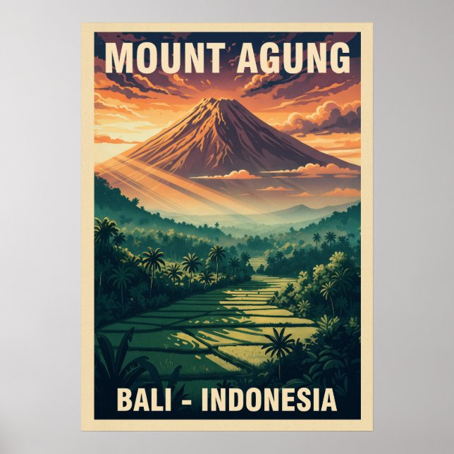 Poster Mount Agung Bali Indonesia V04 (Frente)