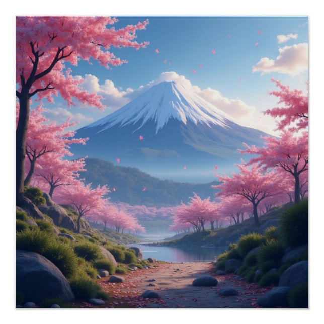 Póster Mount Fuji landscape (Frente)