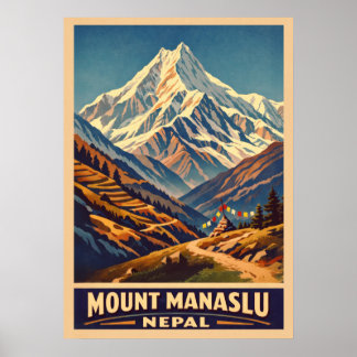 Poster Mount Manaslu Nepal V01