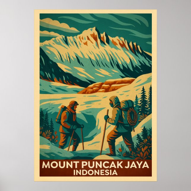 Poster Mount Puncak Jaya Indonesia V02 (Frente)