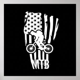 Poster mountain bike, bandeira americana
