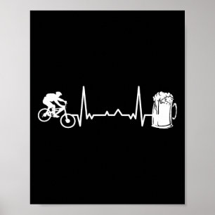 Poster Mountain Bike Downhill - Batimento Cardíaco Ekg Bi