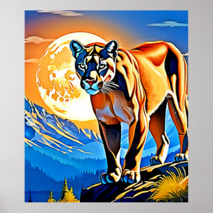 Poster Mountain Cougar: Majestade Sunset