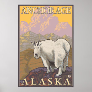 Póster Mountain Goat - Anchorage, Alasca