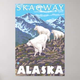 Póster Mountain Goats Scene - Skagway, Alaska