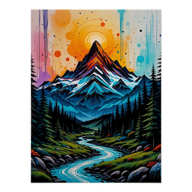 Póster Mountain Majesty: Nature-Inspired Graffit (Frente)